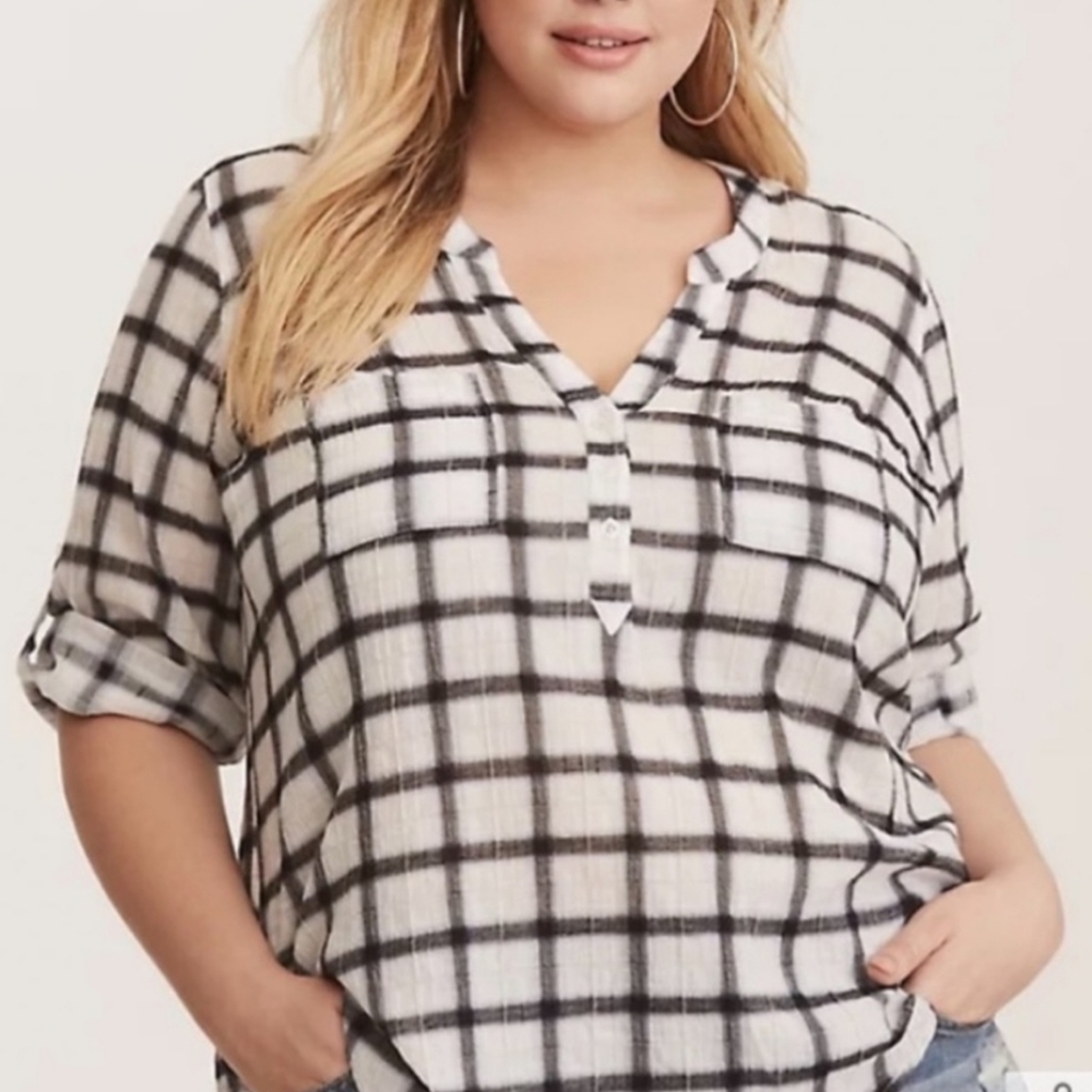 Torrid Plaid Poplin Top